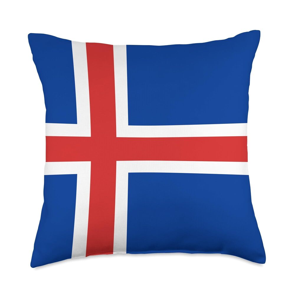 3932 Icelandic Flag Iceland Gifts Throw Pillow